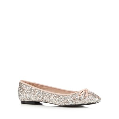 Faith Silver sequin ballet shoes